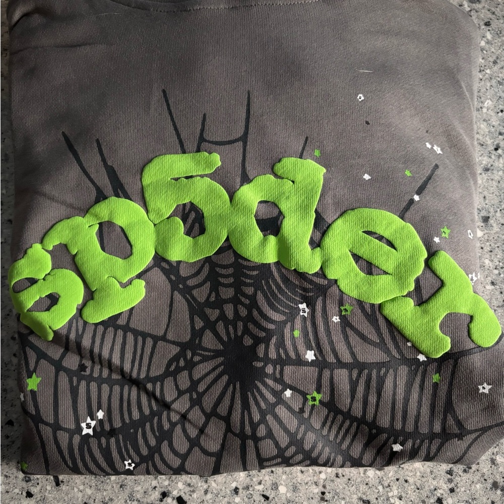 Sp5der hoodie Slate grey size medium